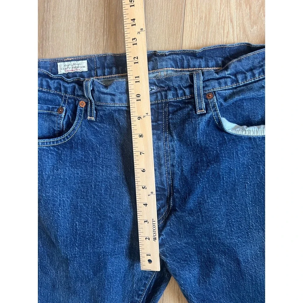 Levi's 512 Premium Lot Jeans Men's 36x32 Dark Wash Straight Taper Denim Red Tab